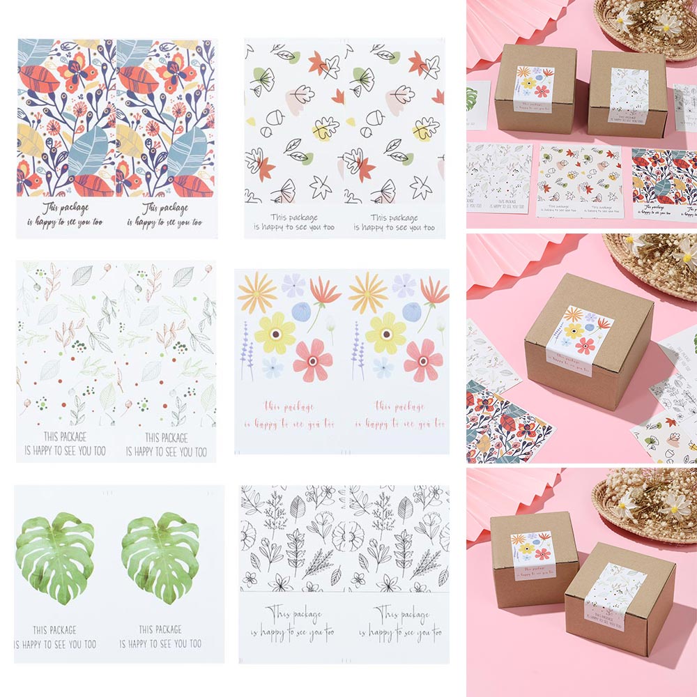 Set 50 Nhãn Dán Chữ Nhật In Chữ This Package Is Happy To See You Too &quot;Trang Trí Tiệc Cưới