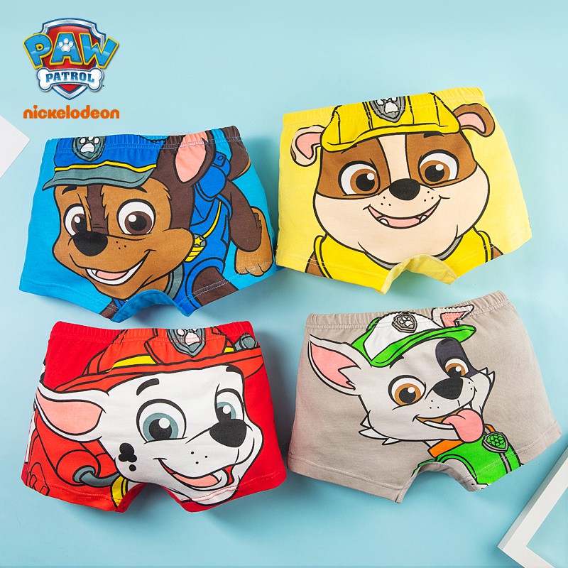 Quần Lót Bé Trai  PAW PATROL, Set 4 Quần Sịp Đùi Trẻ Em, Quần Chip Vải Sợi Sồi Modal Mềm Mịn, Thấm Hút, Kháng Khuẩn