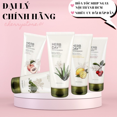 🍒CHERRY🍒 Sữa Rửa Mặt Herbday 365 Hàn Quốc Chiết Xuất Trái Cây Làm Sạch Da Hiệu Quả