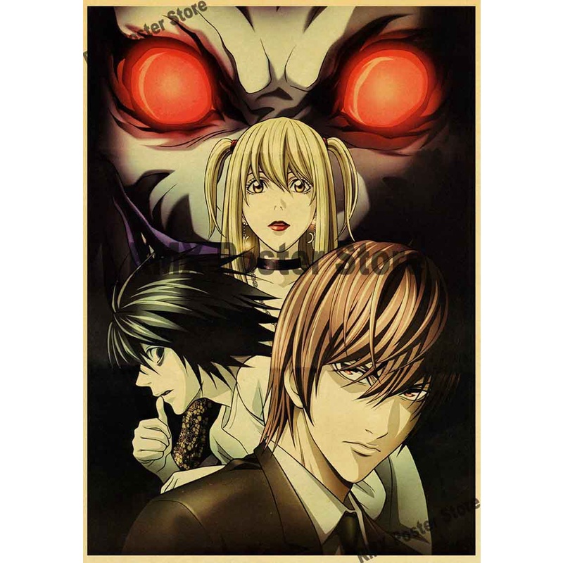 Poster Phim Hoạt Hình Death Note Phong Cách Retro