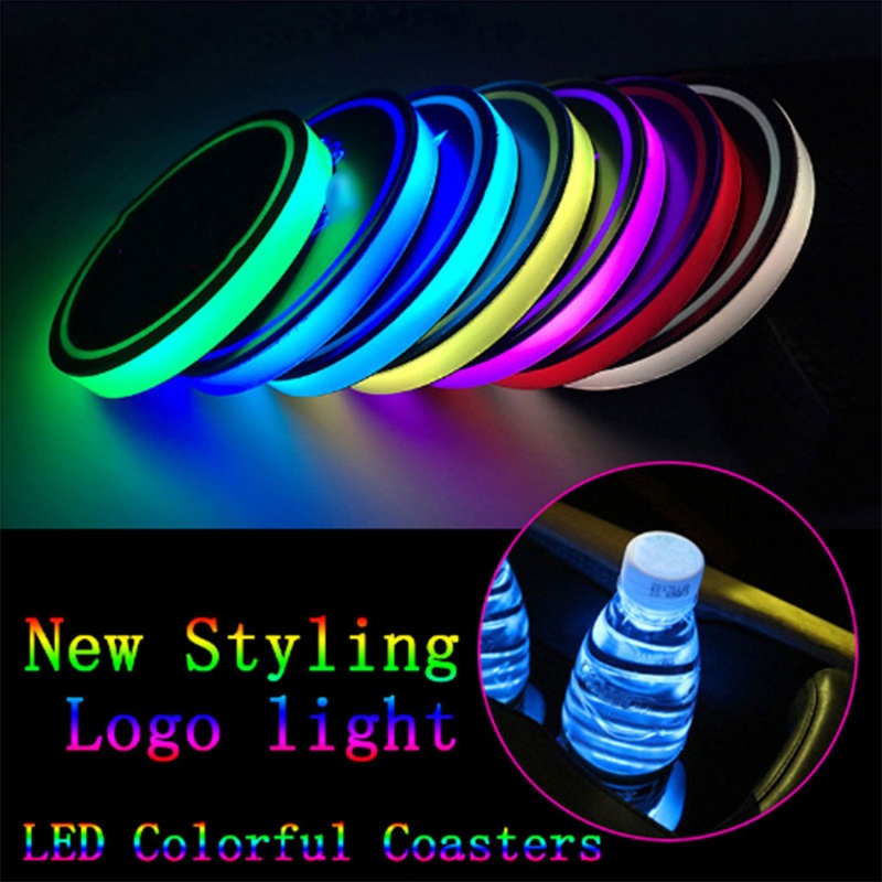 Giá Đỡ Cốc Tiết Kiệm Năng Lượng Có Đèn LED RGB Cho Xe Hơi