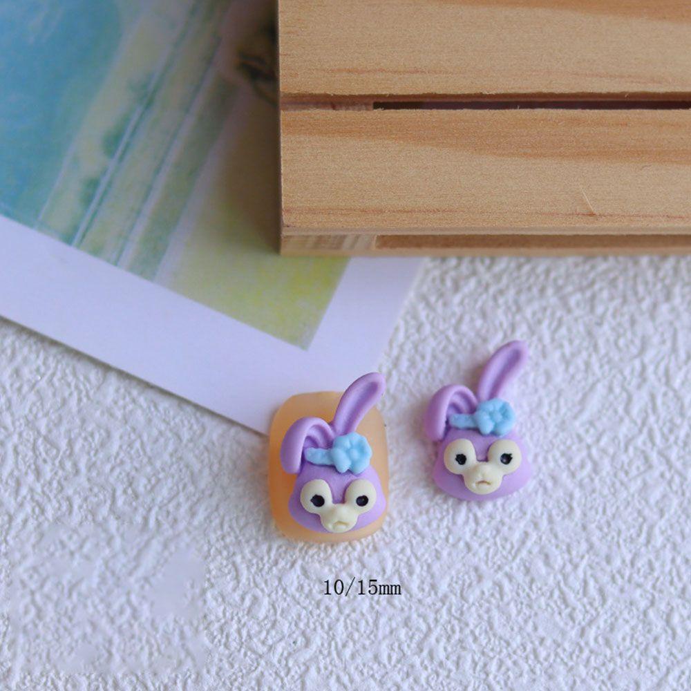 Hs Set 10 Móng Tay Giả Hình Thỏ 3D Dễ Thương Cho Bé Gái