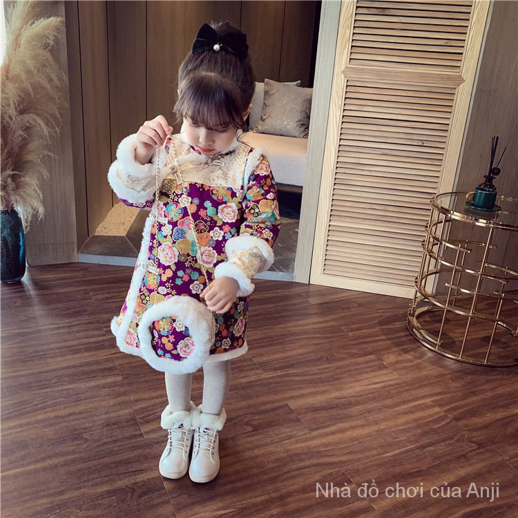 Winter clothes for girls Cheongsam Dress Chinese Style Children dress