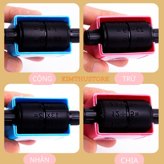 Máy in con dấu lăn tạo phép tính Cộng Trừ Nhân chia đơn giản ngẫu cho bé học sinh học Toán phạm vi 100