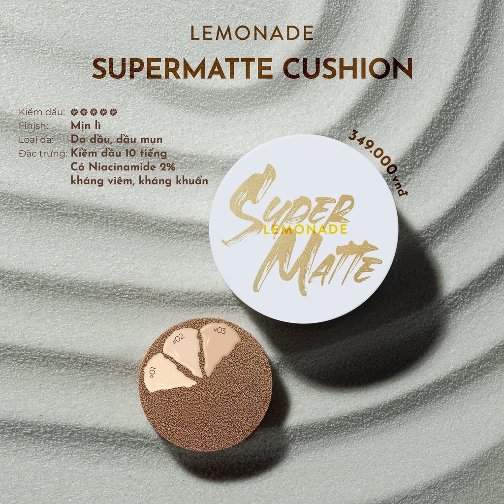 Combo Lemonade Phấn nước siêu kiềm dầu Supermatte Cushion 15g và Son kem Perfect Couple Lip Ver.2 8g