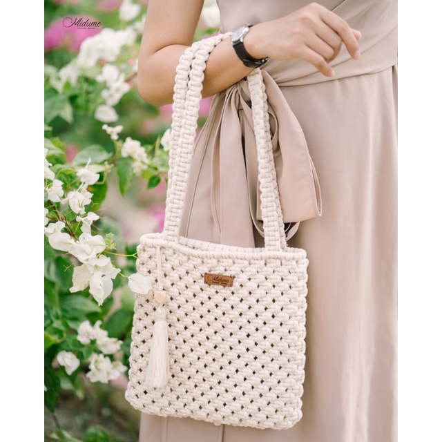 Túi xách đeo vai Macrame phong cách boho chic, vintage