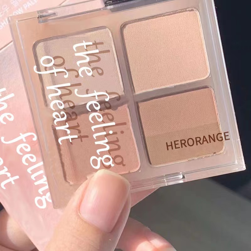 Abpopa HERORANGE® Bảng Phấn Mắt 4 Màu Tông Đất Tự Nhiên Đa Năng