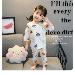 RG23_ Rập giấy may bộ cổ tròn trẻ em