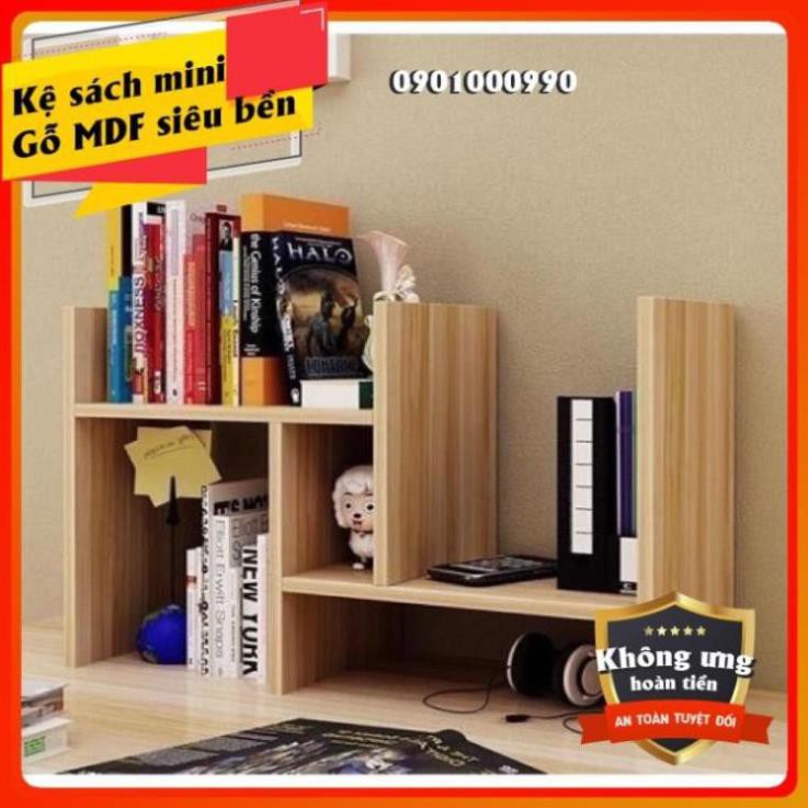 ⚡RẺ VÔ ĐỐI⚡Kệ sách để bàn gỗ đa năng - Loại mini 5 ô - 6 thanh - Lắp ghép tiện lợi tháo lắp