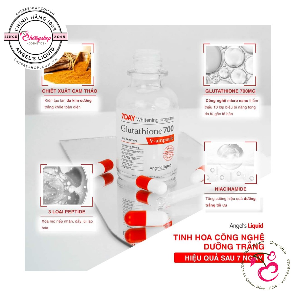 Tinh chất dưỡng 7 Days Whitening Program Glutathione 700 V-Ampoule