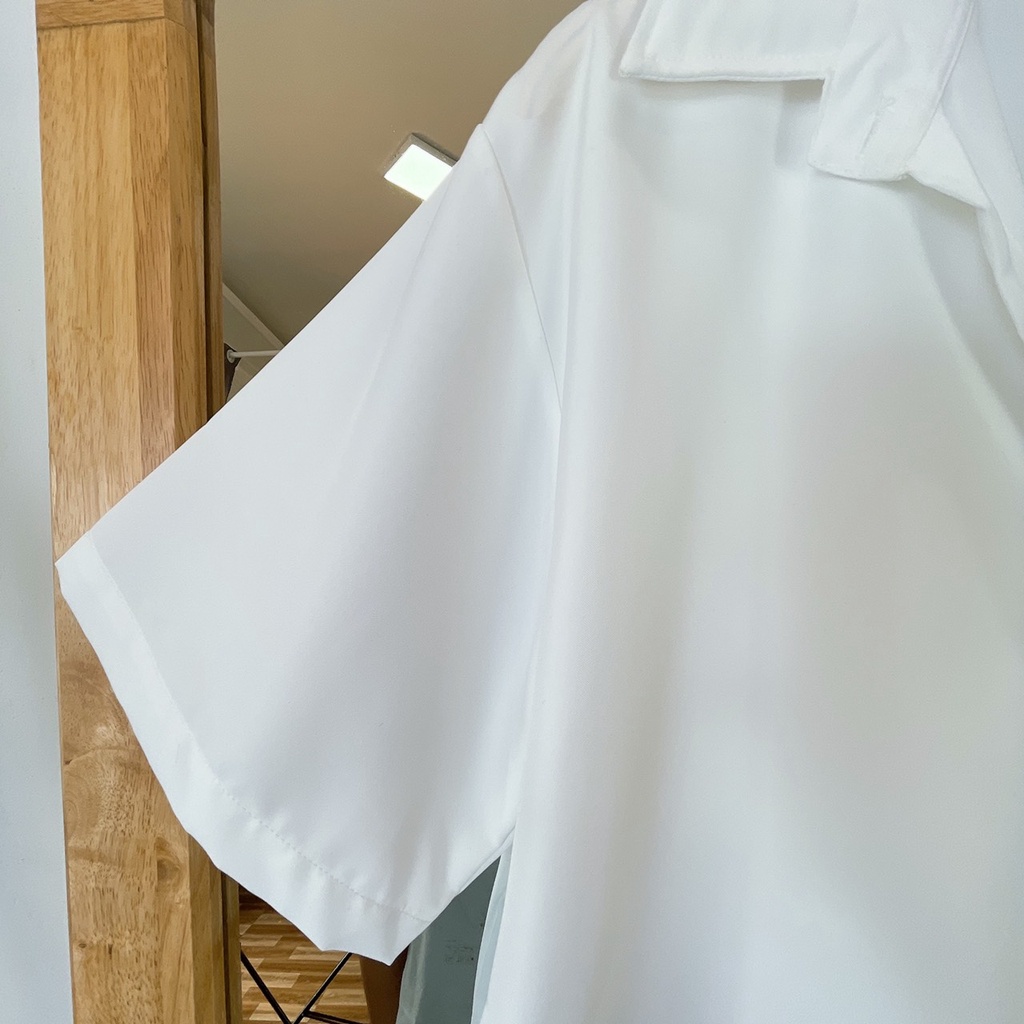 SƠ MI NỮ TAY NGẮN BIGSIZE HÀNG HOT TREND,SƠ MI PHOM RỘNG CHẤT MÃ LỤA MÃ AT6