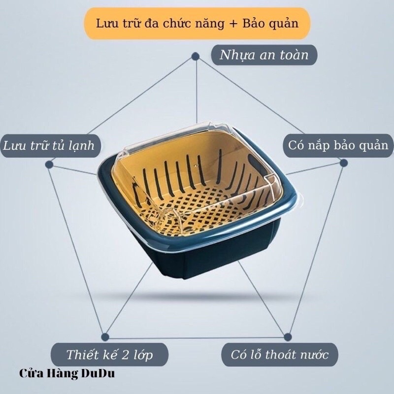 Bộ Thau Rổ Có Nắp Bảo Quản Tủ Lạnh Tiện Dụng