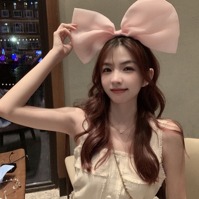Băng Đô Nơ Cài Tóc Cỡ Lớn Phong Cách Công Chúa Ngọt Ngào Thời Trang
