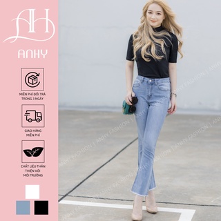 Quần Jean Nữ ANHY FASHION Ống Loe 86cm Gấu Tua Chất Xịn Hàng VNXK Kiểu Dáng Basic Dễ Phối Đồ