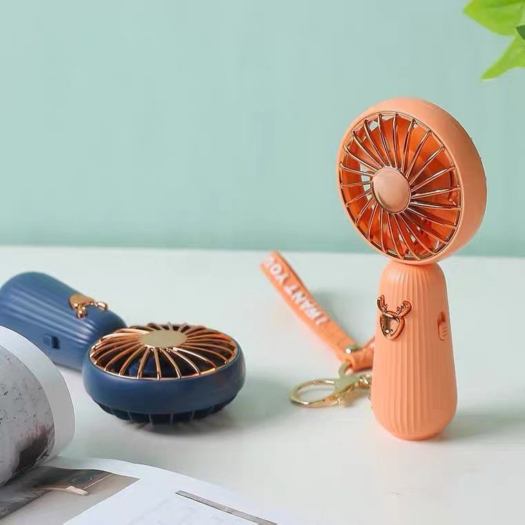 Quạt mini cầm tay tích điện kèm sạc usb có móc treo dễ thương tiện dụng Milu Deer [MẪU MỚI NHẤT 2021] | BigBuy360 - bigbuy360.vn