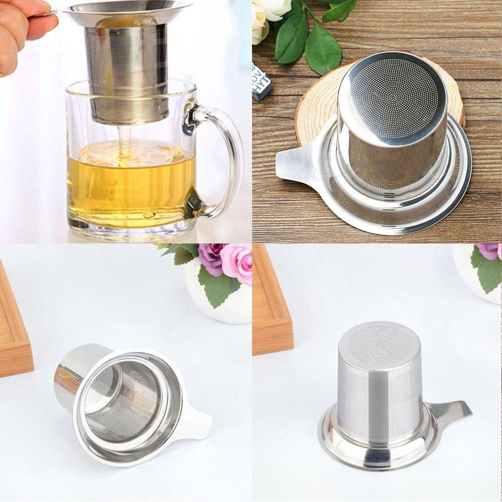 1 Dụng Cụ Lọc Trà Bằng Thép Không Gỉ Tái Sử Dụng Được