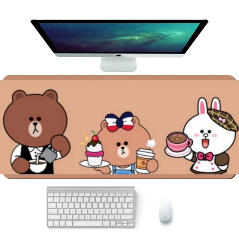 Lót chuột pad chuột cỡ lớn chủ đề Brown và Cony