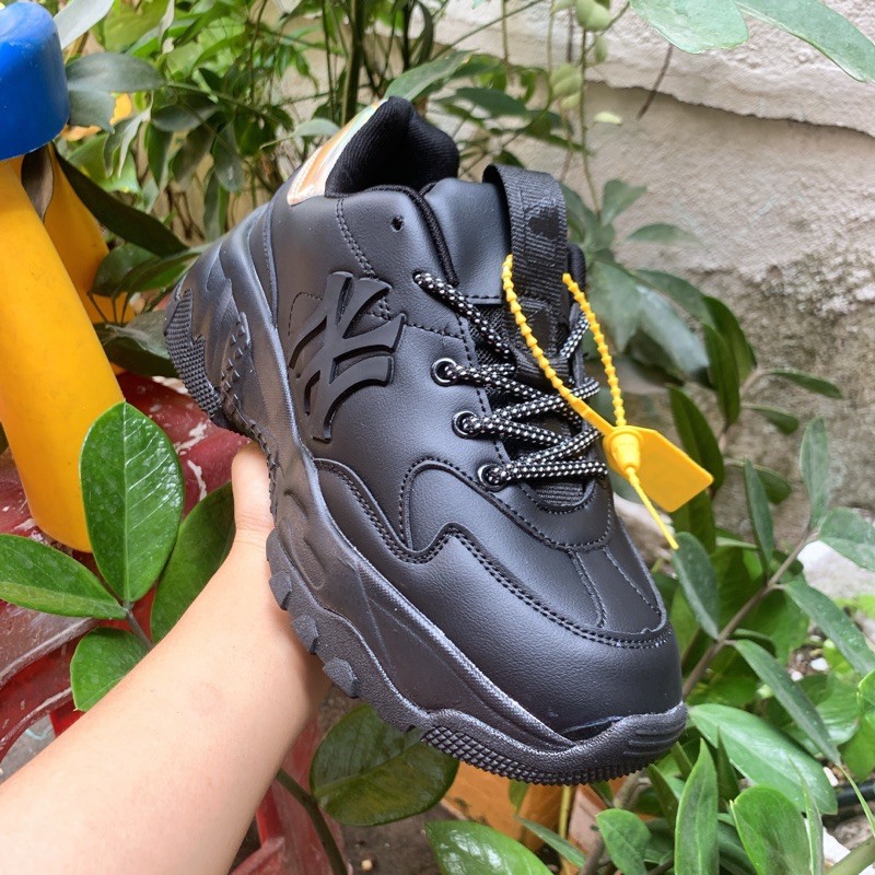 Giày thể thao đế tăng chiều cao NY- đen full nam nữ chuẩn | BigBuy360 - bigbuy360.vn