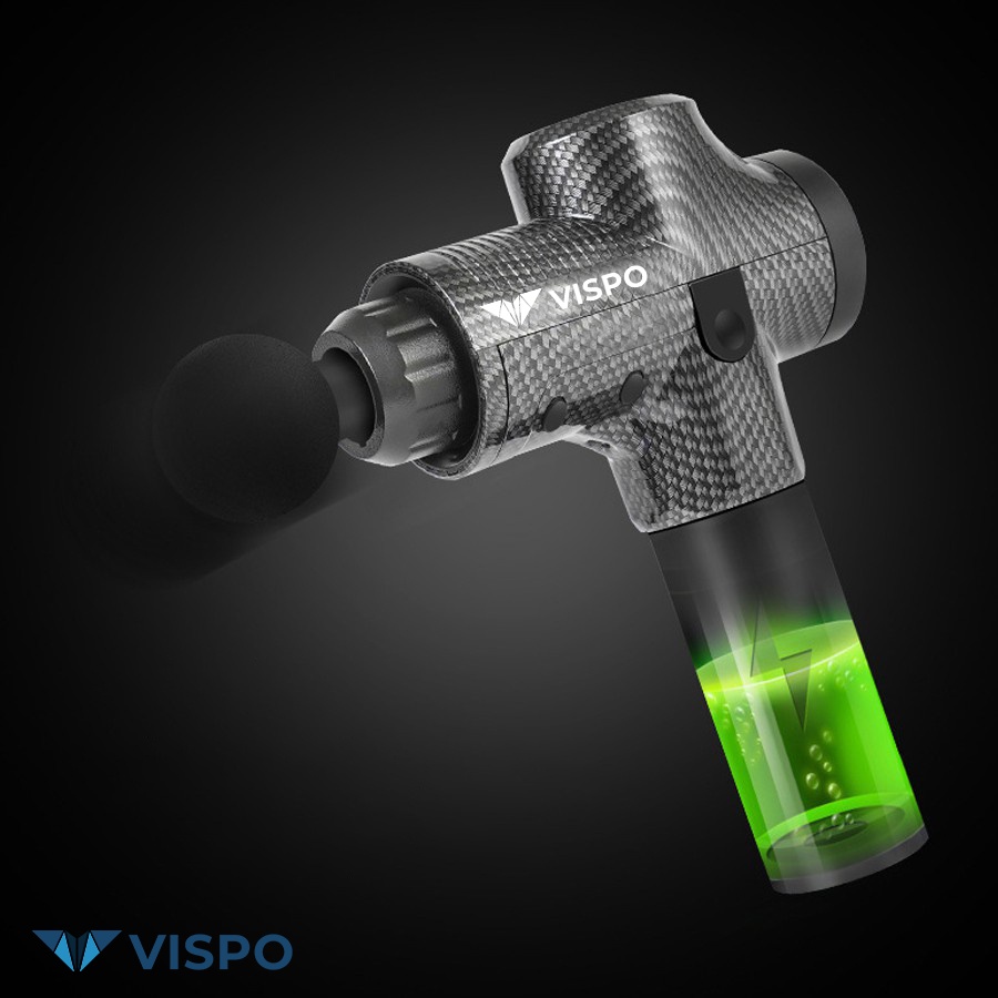 Máy massage cầm tay VISPO VP-S21 có 6 đầu, 30 mức độ rung giúp mat xa, giảm đau mỏi - Bảo hành 12 tháng