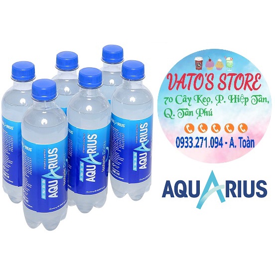 Thùng 24 chai nước thể thao AQUARIUS 390ml / Lốc 6 chai nước thể thao AQUARIUS 390ml