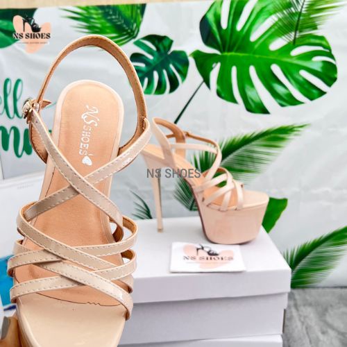 Giày cao gót Hoa Hậu đế đúp quai chéo 6 dây sang trọng, thời trang, cá tính 16cm - NS2201