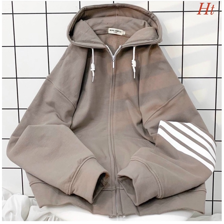 Áo khoác nỉ Cotton 4 sọc tay