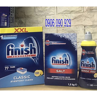 Combo 77 viên finish+1.5kg muối finish+nước làm bóng finish 400ml