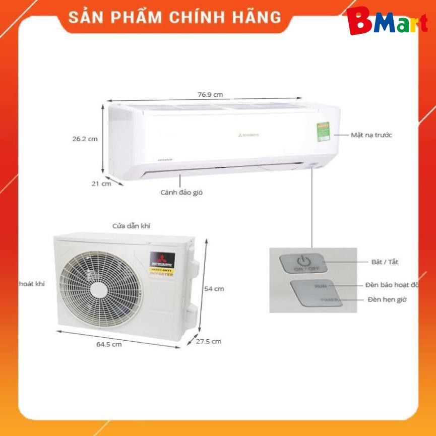 [ FREE SHIP KHU VỰC HÀ NỘI ] Điều hòa Mitsubishi heavy 9000 Inverter 1 chiều R32 SRK/SRC10YXP-W5  - BM