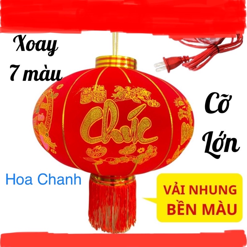Đèn Lồng Vải Nhung Treo Tết Trang Trí Lễ Hội Size 60cm 80cm 100cm