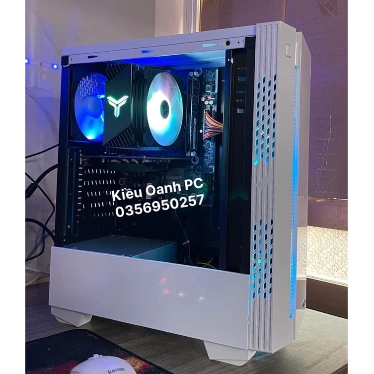 Vỏ Case (Vỏ máy tính) Gaming Viettech X18 Trắng,Đen Sẵn Dải LED RGB - Hàng Chính Hãng