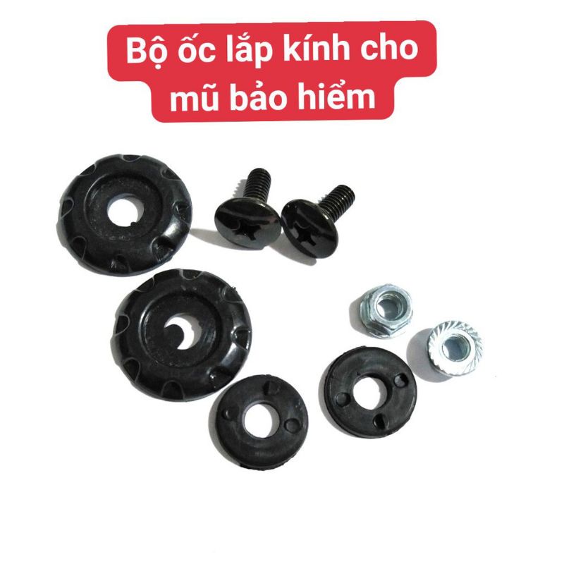 Bộ Ốc Vít Gắn Kính Nón Bảo Hiểm & Anh chị có thể tự gắn tại nhà.