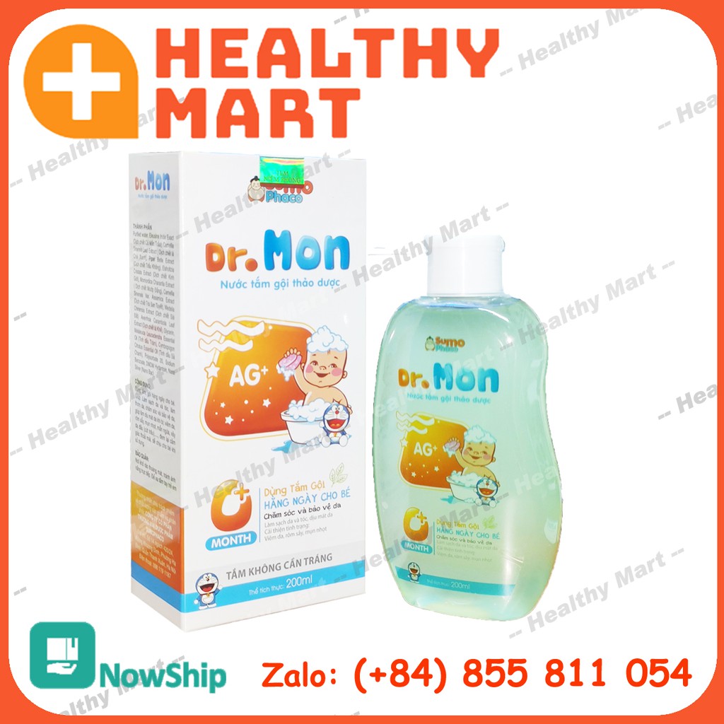 ✔️️️Sữa Tắm Gội Thảo Dược DR.MON - Dùng được từ 0 tháng - 0 month - An toàn tuyệt đối 200ml
