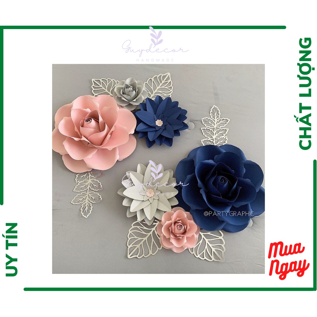 Set Hoa Giấy Mỹ Thuật Trang Trí Backdrop 01