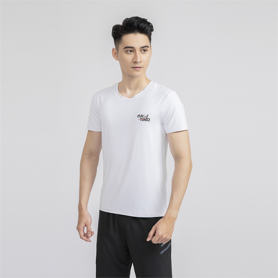 Áo phông nam Aristino dáng slimfit cổ tròn vải thoáng mát co giãn nhẹ bền màu ATS016S1