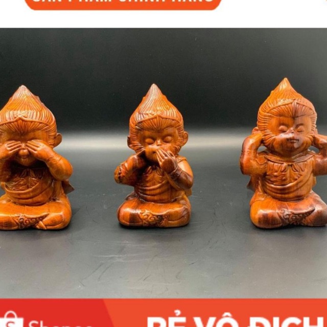 ( CÓ SẴN ) Tượng Tôn Ngộ Không gỗ Hương trang trí bàn làm việc, táp lô xe