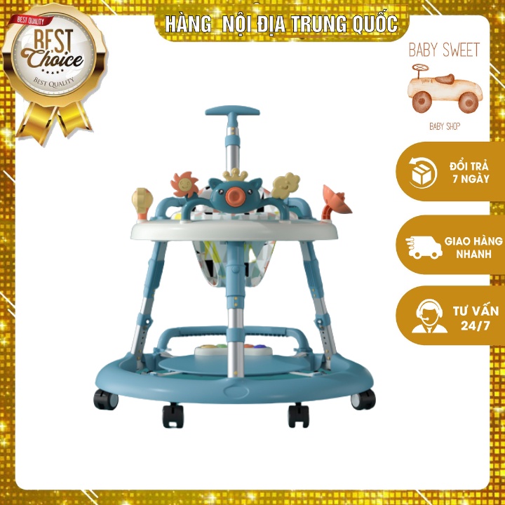 WDH008 Xe Tròn Tập Đi 5 trong 1,chức năng tập đi ,trợ bước ,ghế nhún,bàn học tập,bàn ăn ,dành cho bé 6 tháng đến 3 tuổi.