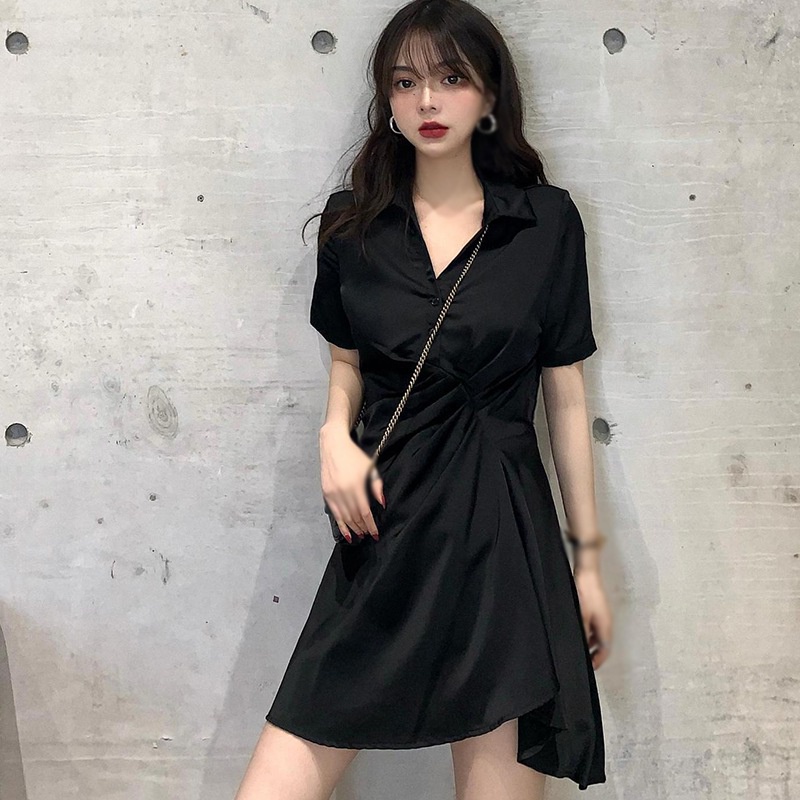 Váy Đầm Ngắn Chiết Eo Thời Trang Mùa Hè Dành Cho Nữ