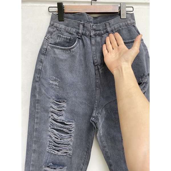 Quần Baggy Size Đại- LƯNG CAO - Quần Jeans Không Giãn PHOM TO DÀI