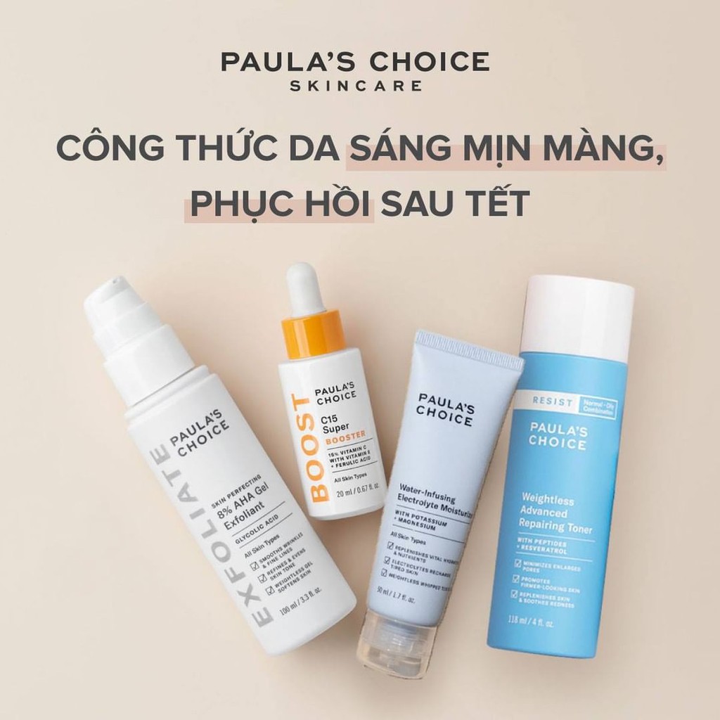 Gel Tẩy Tế Bào Chết AHA Paula Choice 8% AHA Skin Perfecting Gel Exfoliant Làm Mềm Sáng Mịn Da 15 Và 100ml - Khongcoson