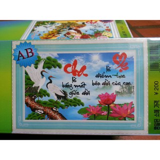 Tranh đính đá cha mẹ h1150
