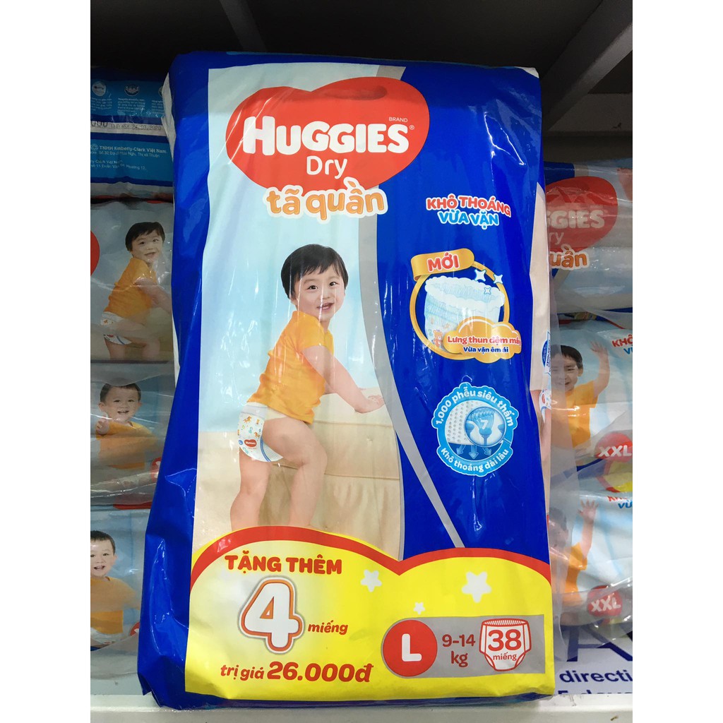 [Tặng 4 miếng]Bỉm quần Huggies M40/L36/XL32/XXL28