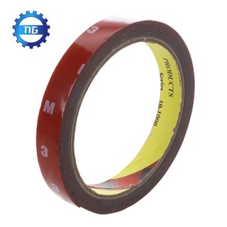 Cuộn băng keo 3M 2 mặt siêu dính màu đỏ 15mm