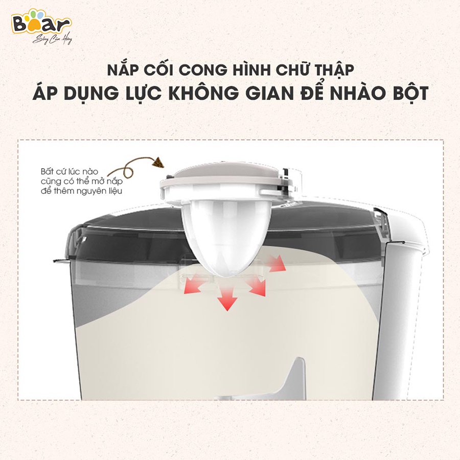 Máy Trộn Bột Bear 5L Inox 304, Ủ Bột, Nhào Bột, Nhồi Bột Nhanh, Công Suất Lớn Chống Dính - DM-B50V1