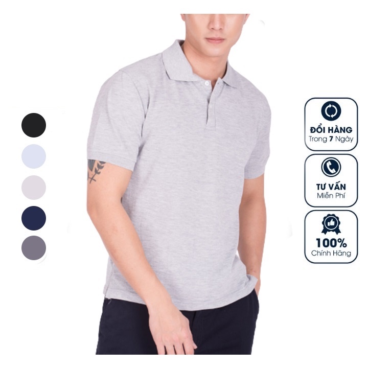 Áo thun nam Polo OKU thiết kế dáng trơn Basic vải cotton thoáng mát, co giãn 4 chiều