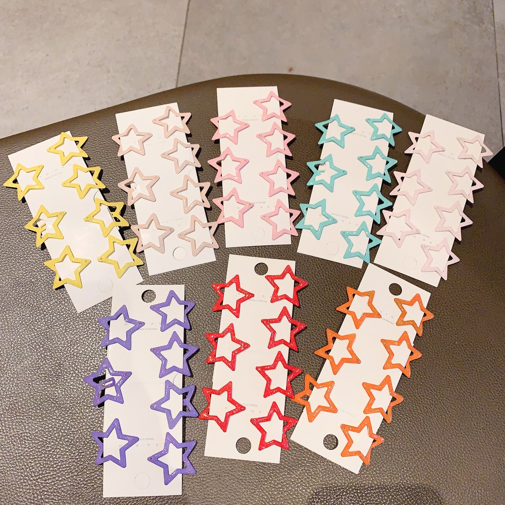 Set 7 kẹp tóc ngôi sao kiểu Hàn cho bé