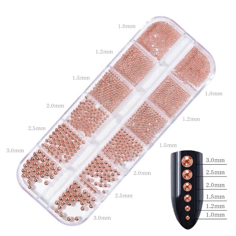 Hộp 12 Ngăn Đựng Hạt Thép Nhiều Màu Trang Trí Móng Tay Nghệ Thuật Cho Nữ