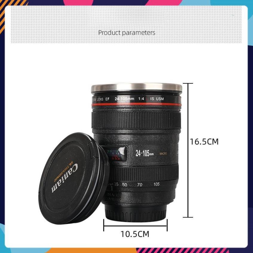 Cốc Giữ Nhiệt Cà Phê Tự Động Khuấy Hình Ống Kính Lens Máy Ảnh