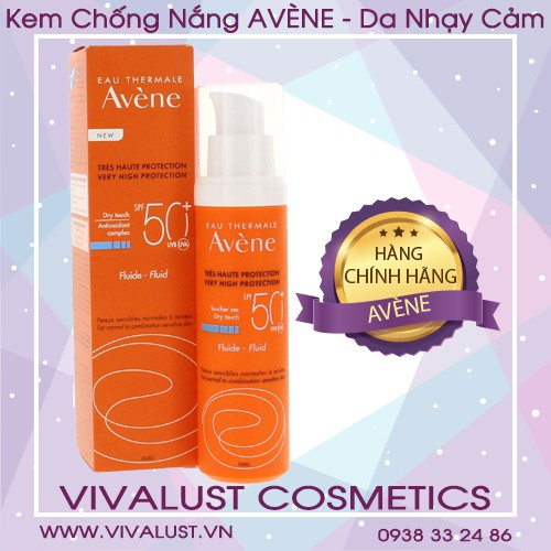 Kem Chống Nắng AVENE Very High Protection Fluide SPF50+, Dành Cho Da Nhạy Cảm (Chai 50ml)