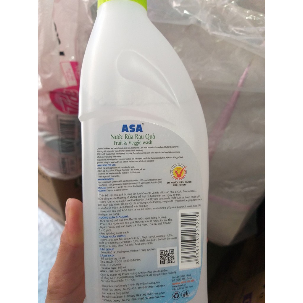 Nước rửa rau củ quả ASA 560ml