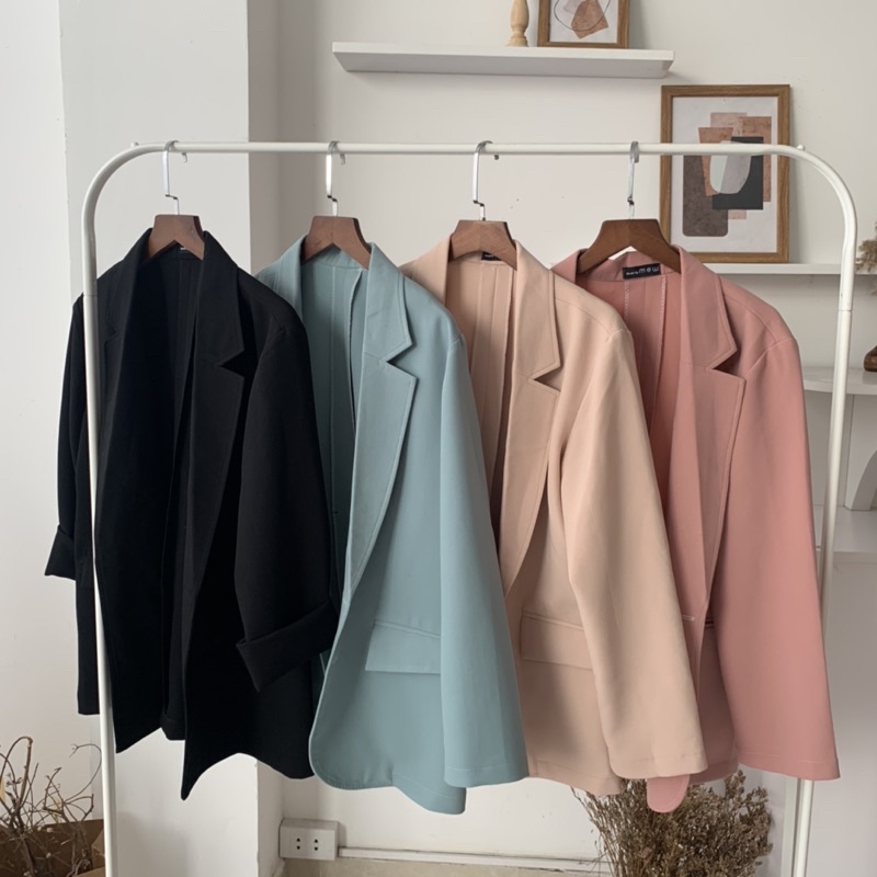 Set blazer be và quần dài - ảnh chụp thật MEW